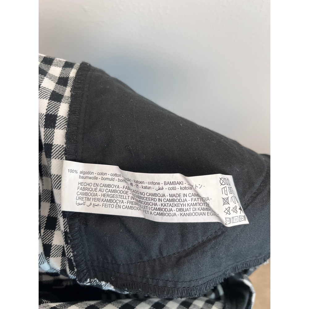 Zara Black White Gingham High Waisted Pleated Tapered Pants Size M - Picture 9 of 9